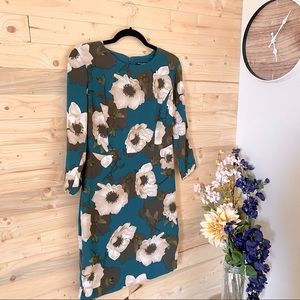 SOLD - Banana Republic Floral Teal Dress